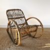 rocking-chair enfant en rotin vintage