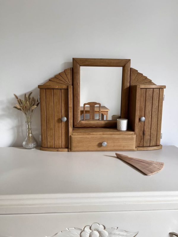 coiffeuse art déco années 1930 en bois armoire de toilette