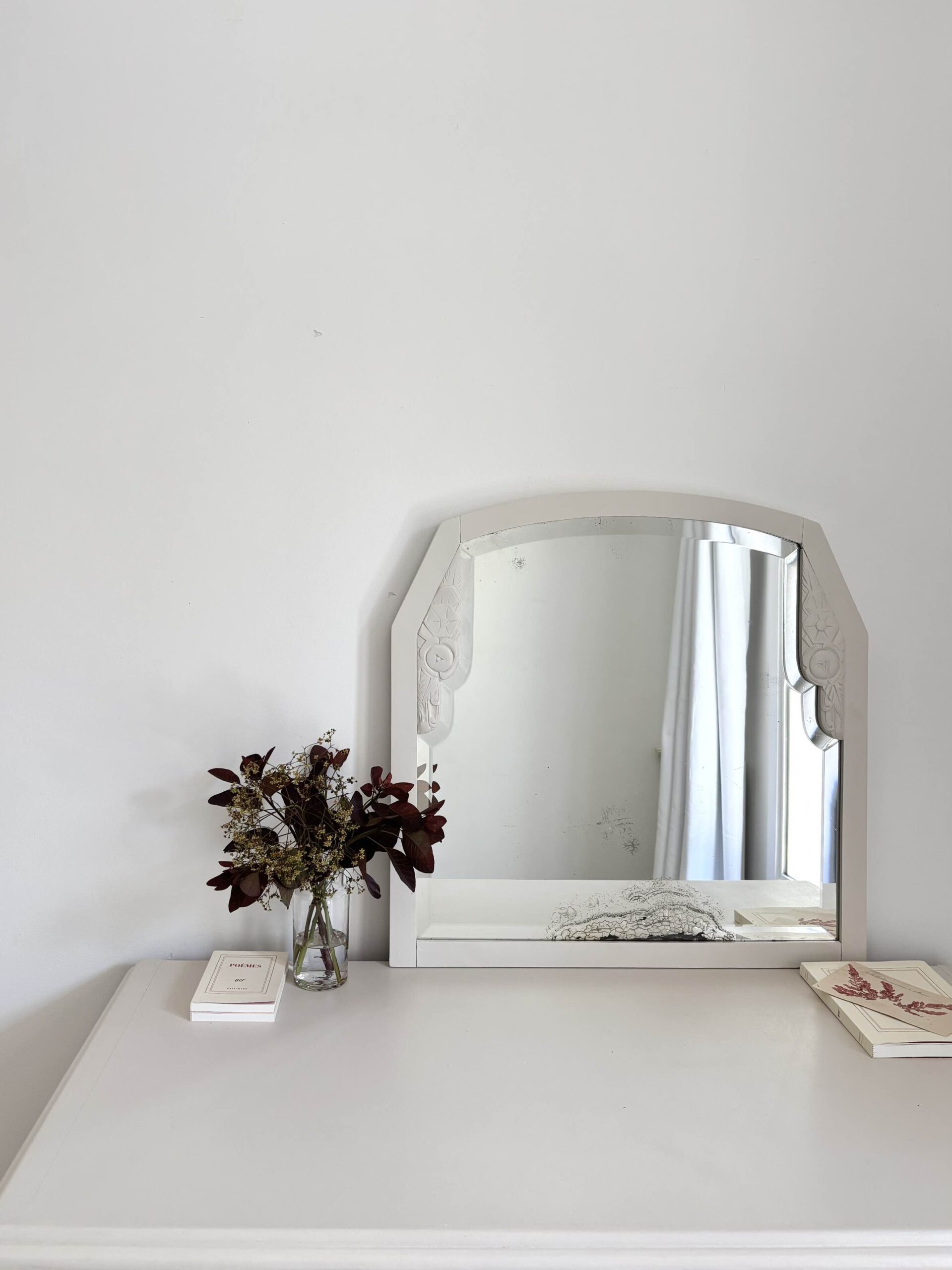 miroir art déco en bois sculpté